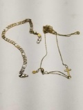 14k Gold Cross Bracelet Necklace