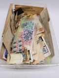 Bin Full of Vintage Stamps Letters Papers