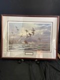 Framed Duck art lithograph By David A Mass