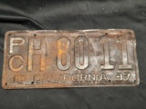 Antique License Plate 1937, PCH8011