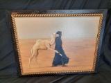 Townsend Signed & Framed Arabian Woman & Her Camel 36in Wide