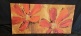 Signed Flower Artwork on Canvas 54in Wide