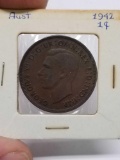 1942 Australian Large Penny Copper Coin Nice Au++++