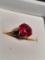 Antique Yellow Gold 14kt Ladies Ring Large 2+ct Natural Glowing Red AAA Top Ruby