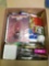 Box Full of Baseball Football Cards Magazines Pins