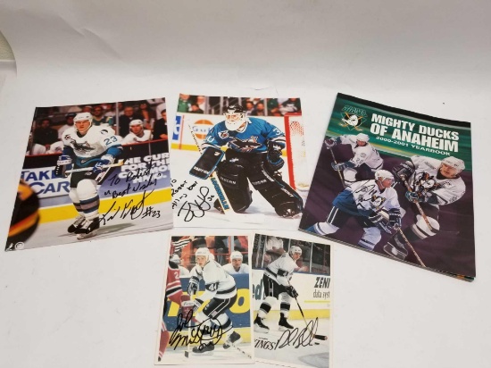 Hockey Signed Photos Kings Sharks Ducks 5 Units