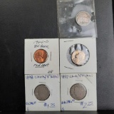 Estate Coin Lot 5 Coins Buffalo Nickel Red Cent Liberty Nickels nice collector lot 1897 1898