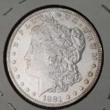 1881-O Morgan Silver Dollar bu+ frosty 0/0 nice vam ddr