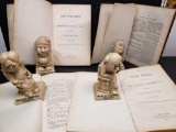 5 Books of the Bible 1866 and Vitage Resin statues