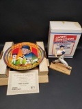 Ted Williams figurine and Tom Seaver Collector Plate with Certificate of Authenticity
