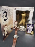 3 piece Babe Ruth Figure Watch and Metal card