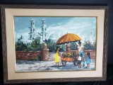 Large painting Fruit Cart by Charles J. Beauvais