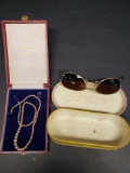 Vintage Brighton Sunglasses and Cultured Pearls