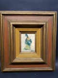 2 unique paintings and a Vintage wooden frame