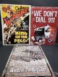 3 Metal Signs