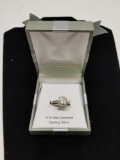 1/10 Carot Diamond Ring Sterling Silver Size 7