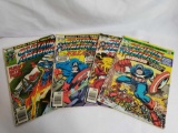 Vintage Marvel Captain America Comic Books 4 Units