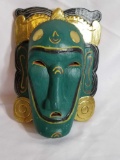 Vintage Wood Carved Painted Hindu Mask