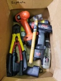 Box of Tools Battery Drills Bolt Cutters