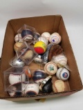 Box Full of Commemorative Padres Baseballs Pins