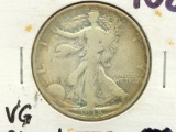 1938-D Standing Liberty Half Dollar Rim Toning