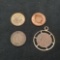 1865 1888 1907 Indian Head Cents, Stamped Penny, Gold Pendant Cent