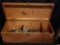 Vintage Wood Tool Box with Vintage Tools