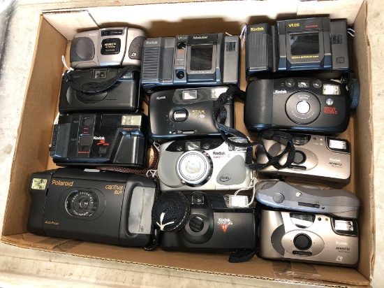 Box of Cameras, Kodak, Polaroid