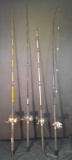 4 Fishing Poles, Sea Demon, Penn Long Beach, Avenger, Shakespeare