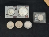 6 Coin Lot Kennedy Half Dollars, Eisenhower Dollar Coin, Quarters