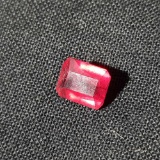 1.60ct Emerald Cut Deep Red Ruby Gem Stone