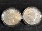 1922 Historic Peace Silver Dollar Set of 2 90% Silver 1.5 Troy Oz Collector Box