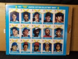 1987 Purina Cookie Crisp Uncut Baseball Collectors Sheet 3 Units