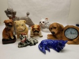 Ceramic and Porcelain Dog Cat Figures 8 Units