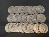 Lot of 22 Eisenhower Dollar Coins, 1970s