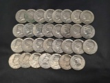 Lot of Kennedy Half Dollars, 1970s-90s, 31 Coins