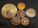 Misc Coin Lot, Statue of Liberty, Airforce Research Lab, 1974 Hawaii Dollar, Gay Coin