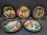 Set of 5 Beautiful Plates and Holders