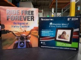 Ride Free Forever the of Harley Davidson 2 Book set and 2 New 8in Digital photos frames.