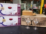 2 Boxes of 13oz Ballon Wine glasses. 1 Dozen 12oz Margarita Glasses.