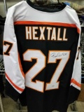 Ron Hextall Signed Black Hockey Jersey COA