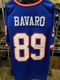 Mark Bavaro Signed Blue Football Jersey COA