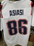 Devin Asiasi Signed White Football Jersey COA