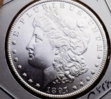1897 Morgan Silver Dollar gem bu blazing semi pl frosty white satin beauty