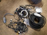 Bin of Extension Cables, Prong Adapters, Hoses