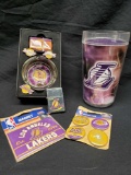 Los Angelos Lakers Swag. Lighters Buttons Magnet and Cup and Poster