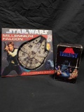 Star wars Trilogy VHS movies. A 3D Owners guide to the Millennium Falcon Puzzle book. Jaws and