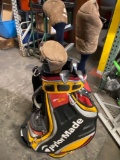 TaylorMade clubs and golf bag