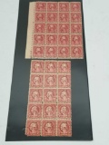 Vintage 2c George Washington Stamp Block