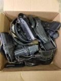 Box Full of Leather Pistol Holsters Belt 12 Units